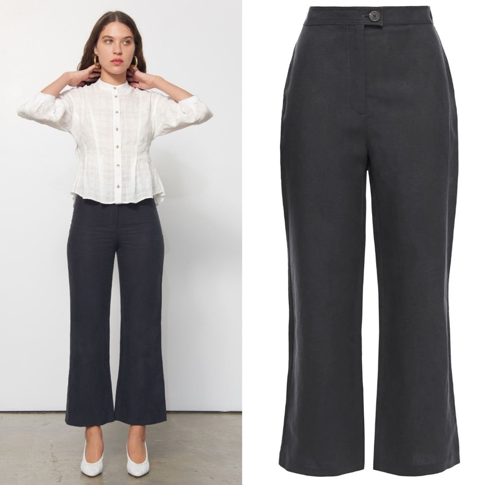 Mara Hoffman Charcoal Cropped Wide-Leg Pants